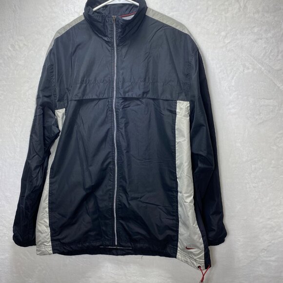 Nike 600‎ Mens Windbreaker Jacket Black & Gray XL Winter Warm - Picture 1 of 13